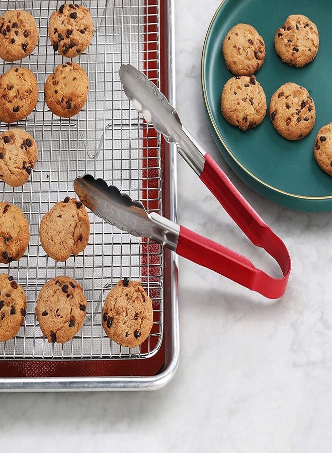 Dynore Stainless Steel Red Vinyl Coated Utility Tong 23 cm Long - Image 3